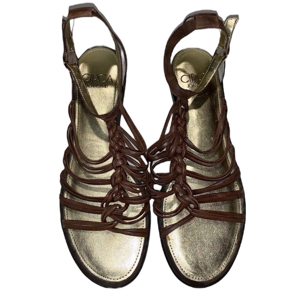 Circa Joan and David Strappy Brown Gladiator Sandals 8 1/2 - Picture 4 of 11